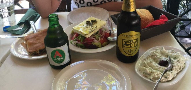 first lunch in greece
